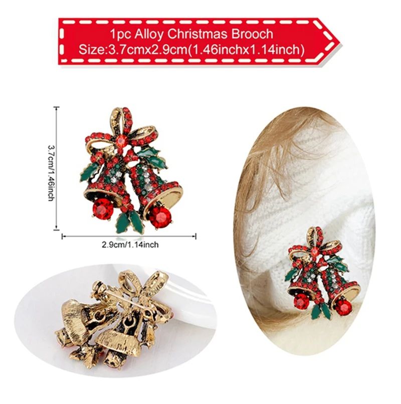 Рождественские серьги, подвеска с Санта-Клаусом, Рождественский Декор для дома, рождественский подарок для детей, украшение для рождественской елки - Color: Christmas Brooch