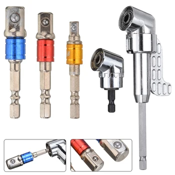 

1/4" 3/8" 1/2 Bit Set 105 Degree Long Short Corner Drill Bit Socket Adapter With 3Pcs Hex Shank to Square Socket Drill Bits