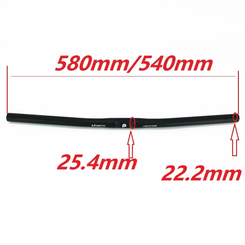 Bicycle Handlebar 25.4mm 22.2mm 540mm 580mm Horizontal Folding