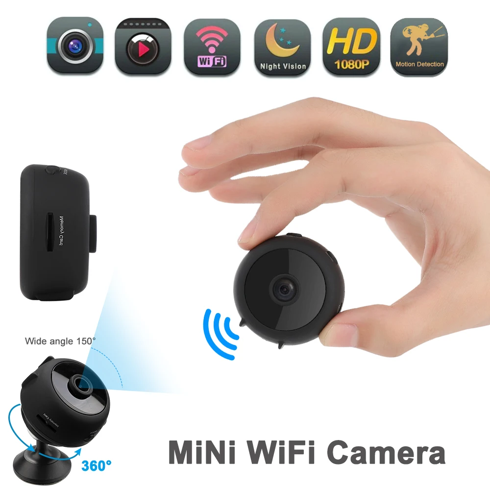 Мини камера с разрешением 1080 P ip Wifi инфракрасная ночного видения для безопасности