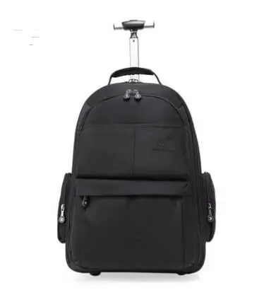 Мужские рюкзаки на колесиках, Оксфорд, рюкзак для путешествий, чемодан на колесиках, сумка на колесиках, багаж, wo, мужские дорожные сумки на колесиках, чемодан - Цвет: black 19inch