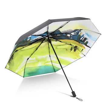 

Rural Impression Anti-UV Umbrella Windproof Rain Coating Travel MANUAL OPEN Non-automatic Wind Resistant Folding Household NEW