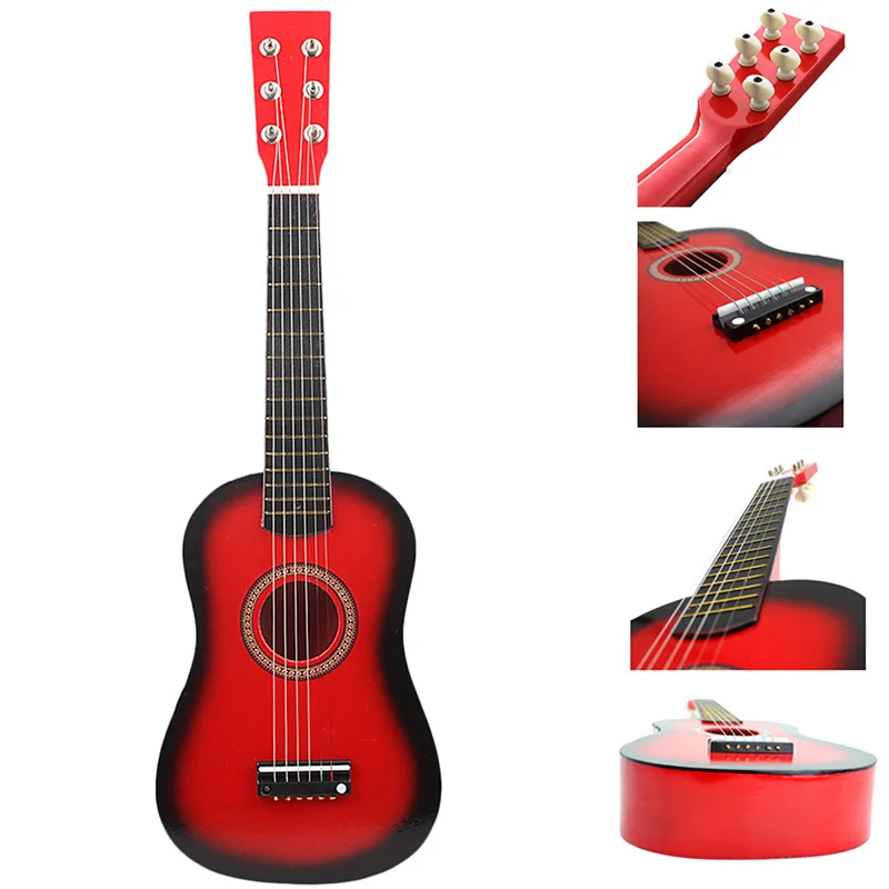 Красочная гитара 23 дюймов сопрано 6 струн липа для начинающих гитара ke+ струна+ струнный инструмент - Цвет: red
