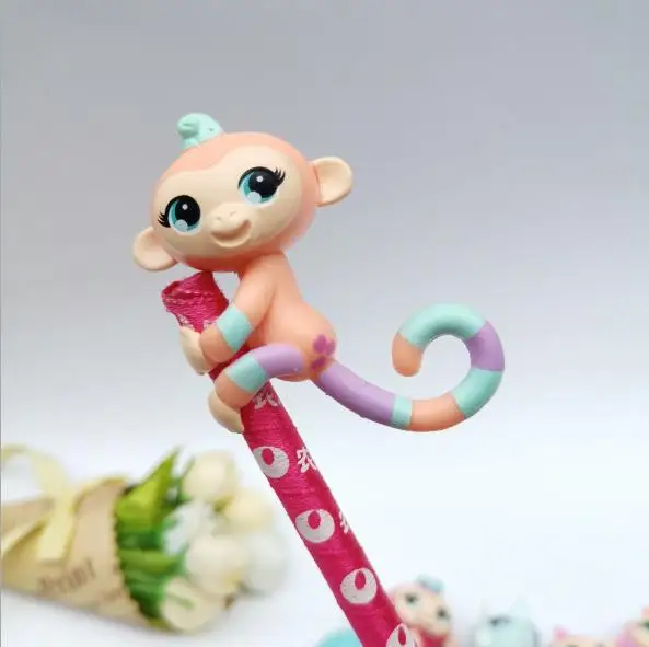 20pcs/lot Little Cute Finger Monkey 5cm Kids Toys Pencil Decoration Birthday Gift Key Chains 5