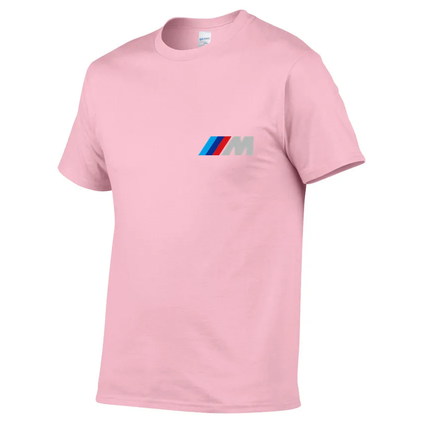 Pink Модные брендовые мужские футболки с коротким рукавом с принтом M power Fun Классические Летние Стильные повседневные футболки спортивные топы - Цвет: Pink