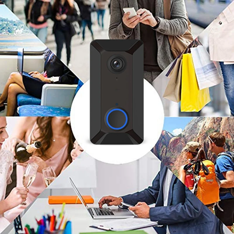 V6 720P Smart Doorbell Camera Wifi Video Visual Intercom With Chime Ip Door Bell Wireless Home Security Camera