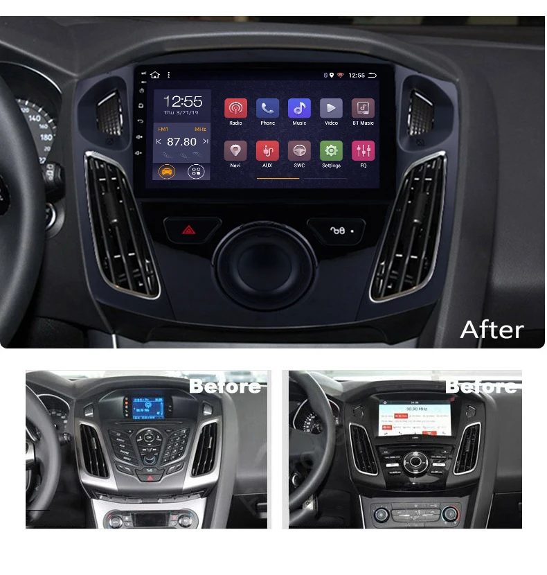 Автомагнитола для Focus 2004 2005 2006 2007-2011 Android 8,1 " dvd-плеер 2G 32g iPhone Mirror link SWC WiFi FM tv многоязычный