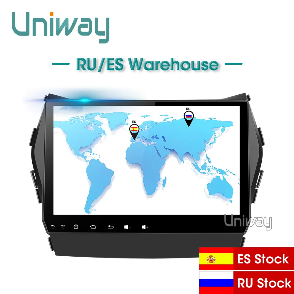 Pаспродажа Uniway AIX459071 ips android 9,0 автомобильный dvd для hyundai IX45 Santa fe 2013 2014 автомобильный радиоприемник стерео автомобильный dvd плеер с навигацией плеер font b gps b font