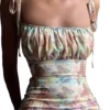 Women Girls Butterfly print Lace Up Strap Bodycon Mini Dress Skinny Strapless Party Club Sexy Fashion Sweet Holiday Floral Dress ► Photo 3/3