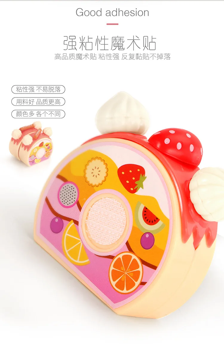 Children Play House Model Kitchen Birthday Cake Slicer Toy Fruit Cut DIY Creative Gift