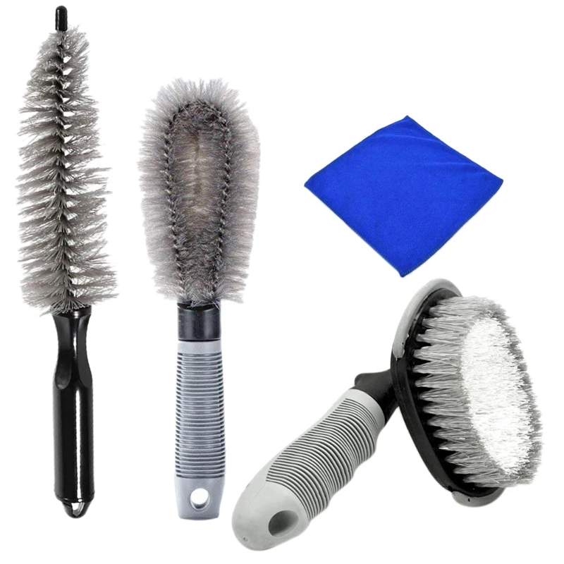 4 Pack Car Motorcycle Bicycle Tire Brush Washing Tool Car Wheel