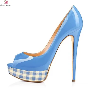 

Women's Peep Toe Platform Fashion Spike Pumps Shoes Sandals Extremely High Heel Party Wedding Slip On Woman Shoes Big Size 35-45