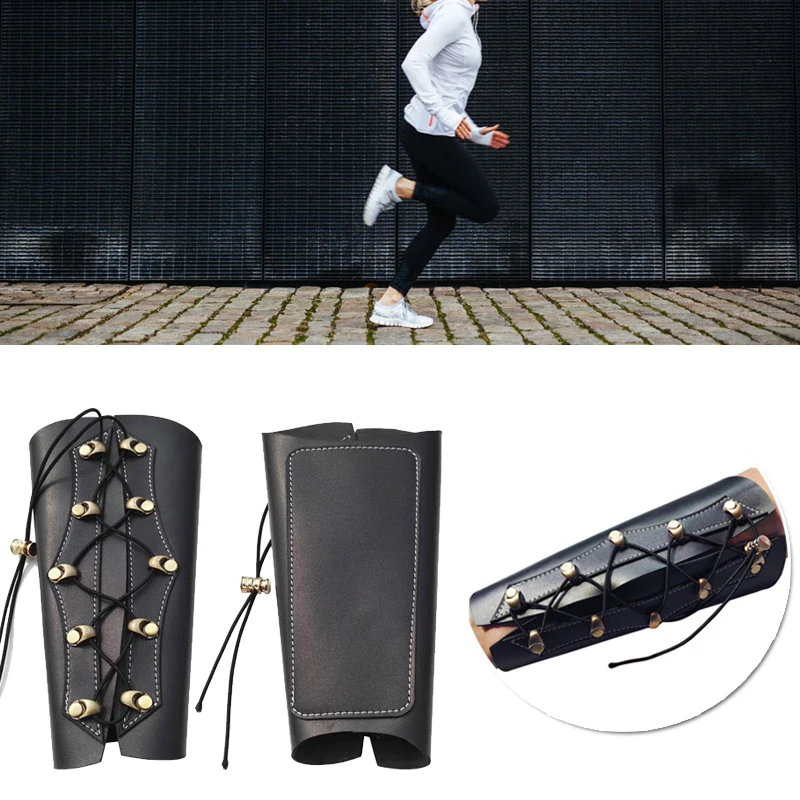 Черный из искусственной кожи стрельба из лука лук Arm Guard повязка на предплечье Armguard протектор