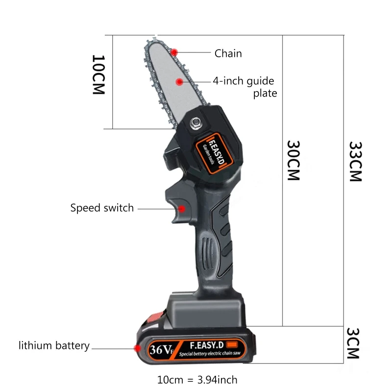 

36V Portable Rechargeable Electric Pruning Saw Mini One-handed Lithium Battery Woodworking Electric Saw For Garden