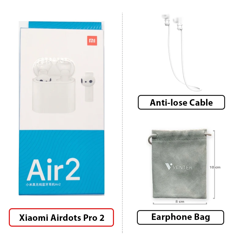 Новые Xiaomi mi настоящие беспроводные наушники 2 Xiao mi Airdots Pro 2 Xiao mi TWS Air 2 LHDC Tap control Dual mi C ENC - Цвет: 2 Add Cable Bag
