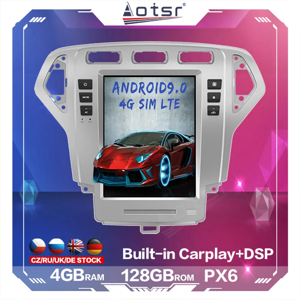 

128GB Tesla Screen Android Car Radio For Ford Mondeo MK4 2007 + Car Multimedia Player GPS Navigation Stereo DSP Carplay 4G SIM