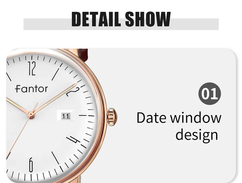 Бренд Fantor часы мужские Роскошные повседневные кварцевые наручные часы мужские s натуральная кожа Бизнес водонепроницаемые светящиеся наручные часы с датой