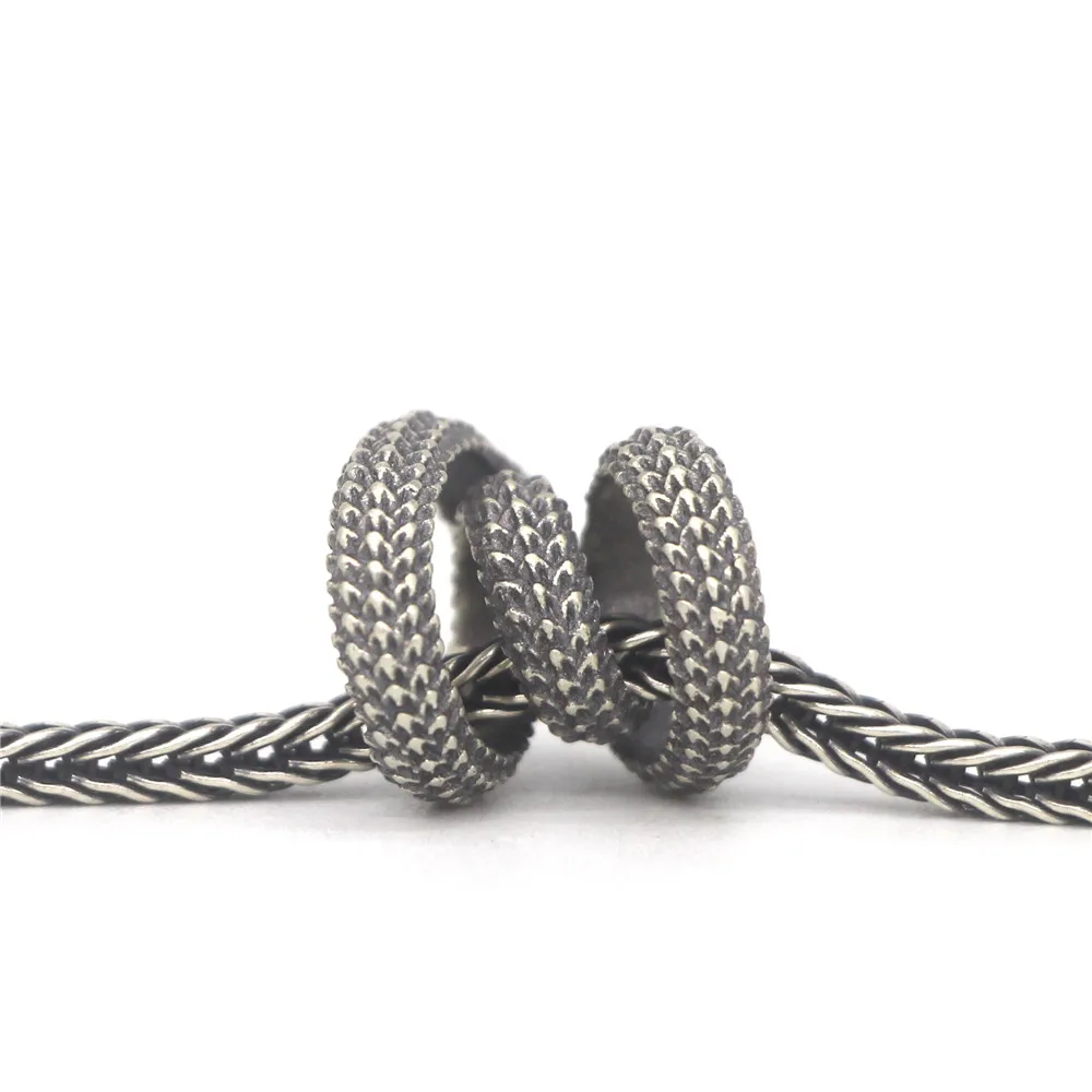 Mistletoe Sterling Silver Dragon scale Charm Bead Fit European Bracelet Jewelry