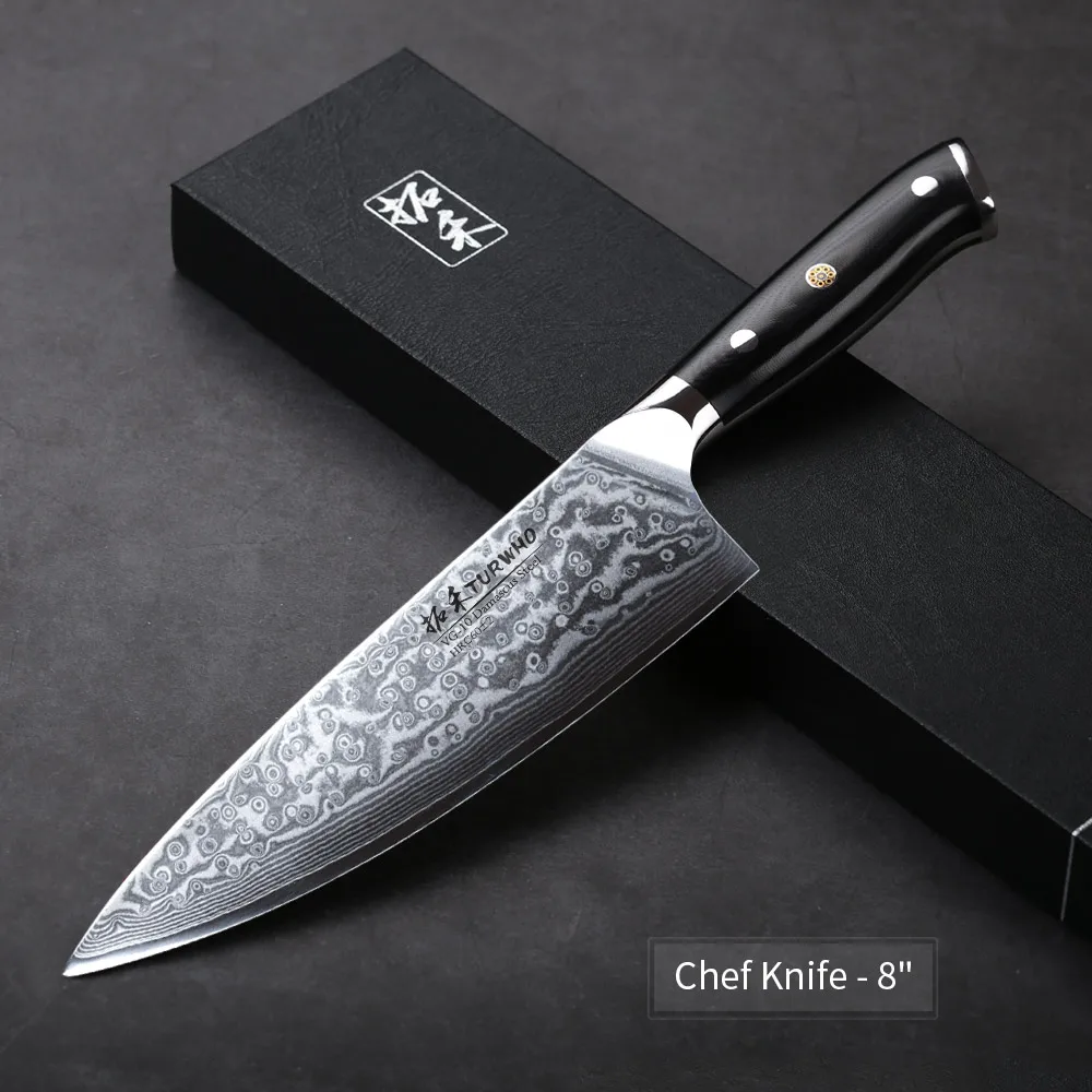 TURWHO " нож Santoku 67 слоев VG10 дамасский нож из нержавеющей стали японский нож шеф-повара кухонные ножи лучшее качество G10 Ручка - Цвет: CK8-F034