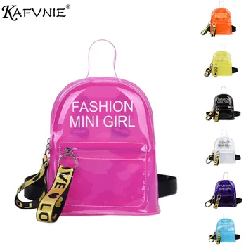 

KAFVNIE kids jelly backpack fashion purple girl ladies PVC candy silicone bag mobile phone bag wallet beach bag wholesale 2020