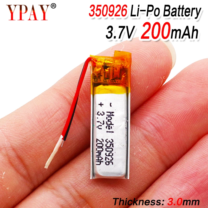 200 мАч 3 7 в 350926 литий-полимерный литий-ионный аккумулятор для MP3 MP4 MP5 gps DVD планшет