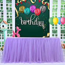 Свадебная обеденная скатерть, белая, розовая, синяя, марлевая, элегантная юбка для стола