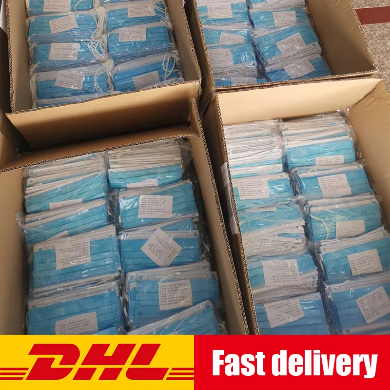 

500pcs DHL Shipping 3-layer anti dust Mask Disposable Mask PM2.5 Antiviral Nonwoven Elastic face Masks Earloops Masks in stock