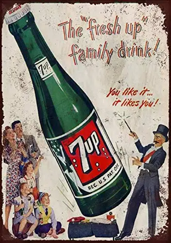

7 Up декоративные знаки 8x12 дюймов, металлический жестяной знак