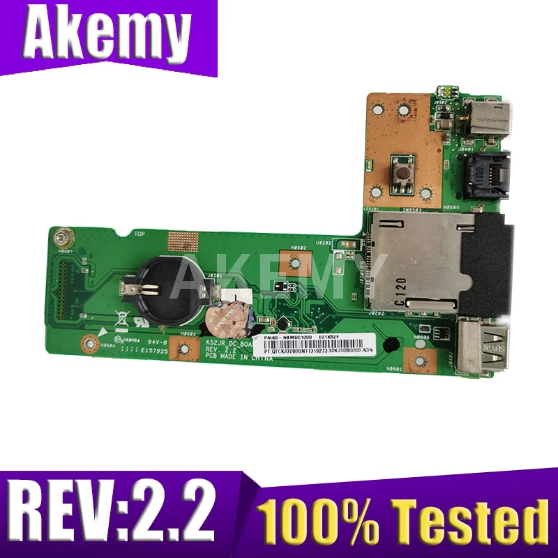 Для ASUS K52 K52J K52JR K52JC K52DR X52F K52F X52J USB DC Jack Board 60-NXMDC1000 REV: 2 100% Протестировано | Компьютеры