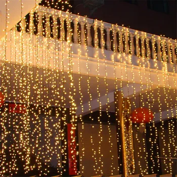 

Thrisdar Outdoor Curtain Icicle String Light Garland 10X1M 10X2M 10X4M 10X5M Wedding Party Christmas Icicle Garland Light