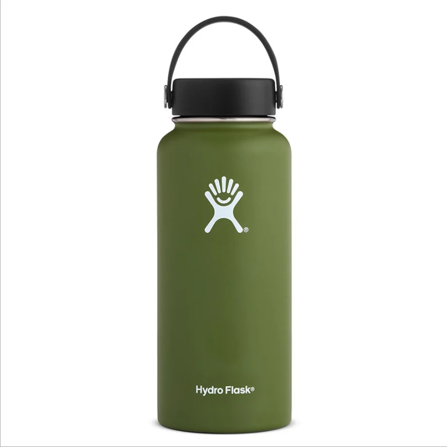 ss bottle Нержавеющая сталь бутылка для воды гидро колба бутылка для воды с вакуумной изоляцией широкий рот Путешествия Портативная термальная бутылка 32 унции/40o - Цвет: ss bottle