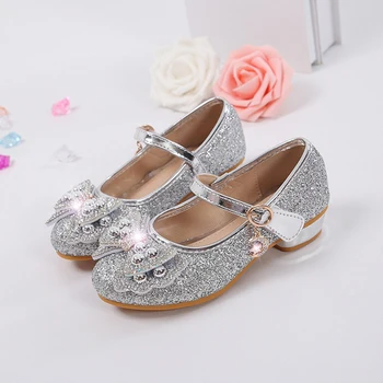 

Newest Autumn Girls leather shoes Children girls baby princess bowknot sneakers pearl diamond single shoes Kids dance shoes