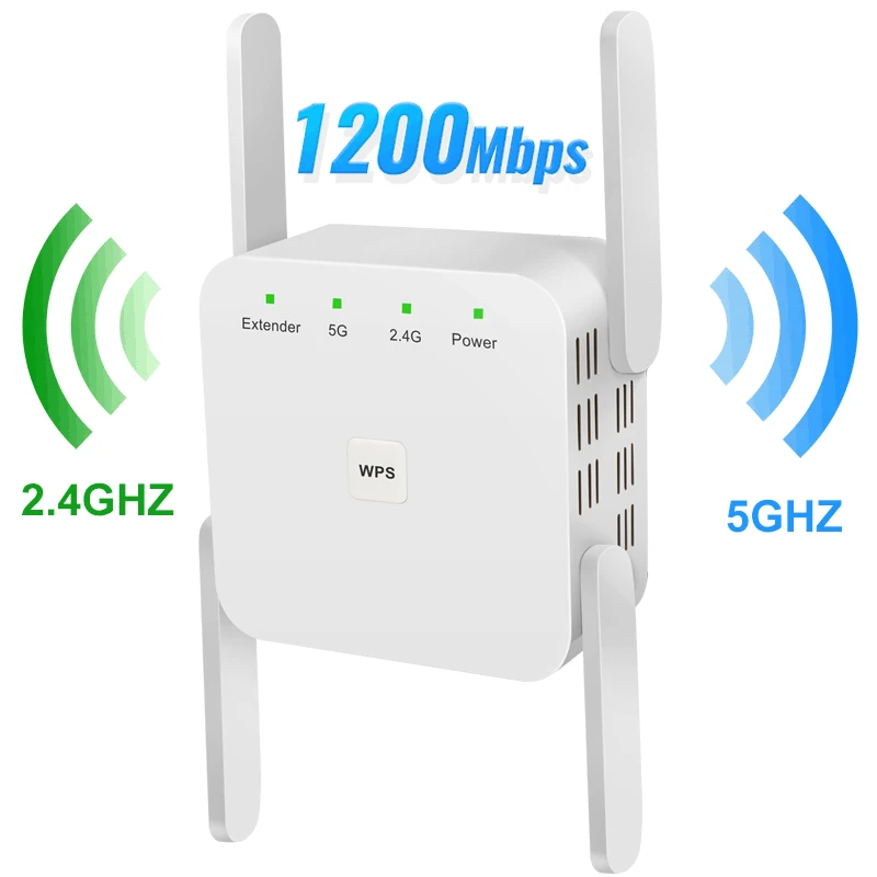 Wireless WiFi Repeater 5G WiFi Extender 1200Mbps Wifi Long Range Booster Wi Fi Signal Amplifier 2 1