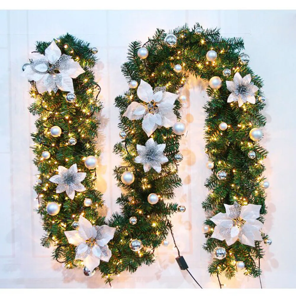 New 2.7M LED Tree Hanging Ornament Rattan Colorful Decoration For Christmas Party Wedding Home Outdoor Garland Wreath Decoration