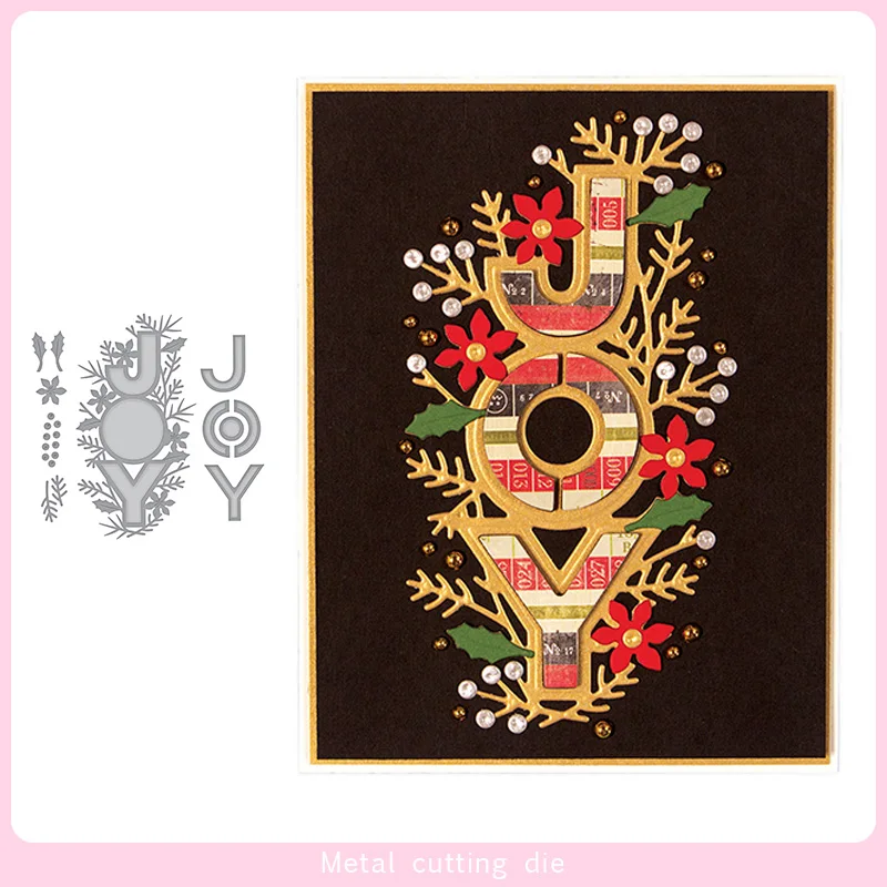 

Christmas JOY Lace Metal Cutting Dies for DIY Scrapbooking Photo Album Decorative Embossing Paper Card Crafts Die Cut 2019