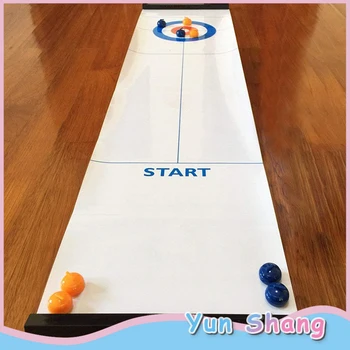 

Indoor/Outdoor Curling Game for Family Travel Portable Team Board Games Tabletop Training Family Party Games for Kids & Adults