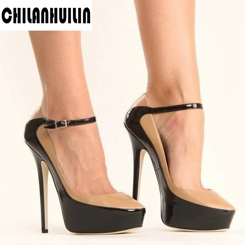 

women bling design microfiber buckle strap pumps designer sexy dress high heels office shoes ladies platform party dress shoes