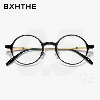 

2020 New Acetate Titanium Optical Glasses Frame Men Ultralight Round Retro Myopia Prescription Eyeglasses Women Computer Eyewear