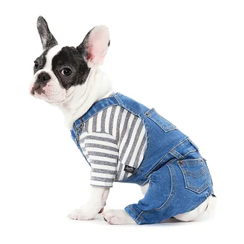 

Pet Dog Denim Overalls Clothes For French Bulldog Pug Small Medium Dogs Flexible Jumpsuit Winter Cat Coat Jacket Funny Costume