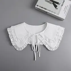 Linbaiway 2022 White Lapel Fake Collar Women Blouse Shoulder Doll Collar Detachable Shirt False Collar Lapel Clothes Accessories