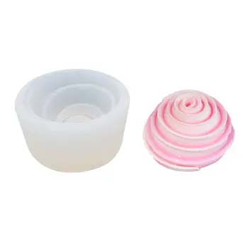 

Silicone Mousse Cake Mold 3D Rose Flower Spiral Shape Ice Cream Chocolate Soap Gypsum Mould Fondant Sugar DIY Craft Decoration B
