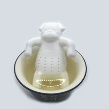 1 шт пищевого силикона в форме собачки мопса для заваривания чая, безопасные чайные пакетики с листьями, ситечко, травяные инструменты, диффузор для специй