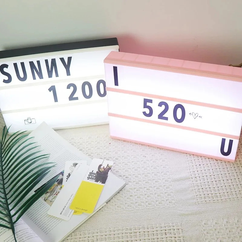 

INS Hot Selling led diy Lettered Jigsaw Puzzle A4 Light Boxes Lettered Card Combination Lamp LED Card Lamp Shining A4 Light Boxe