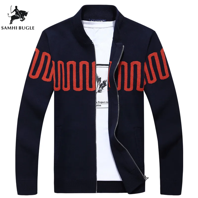 Mens Sweaters for 2019 Men's Cardigan Coat Mandarin Collar Casual Clothes For Men Zipper Sweater Male Warm Knitwear Sweaters