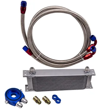 

Universal Oil Cooler 13 Row AN10 Oil Cooler Kit with Filter Adapter & Hose