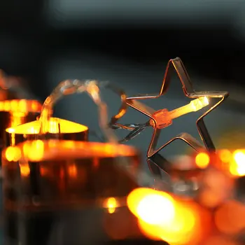 

Led Iron Five-pointed Star Love Lights String Lights Flashing Lights Battery Starry Christmas Dorm Wedding Decoration