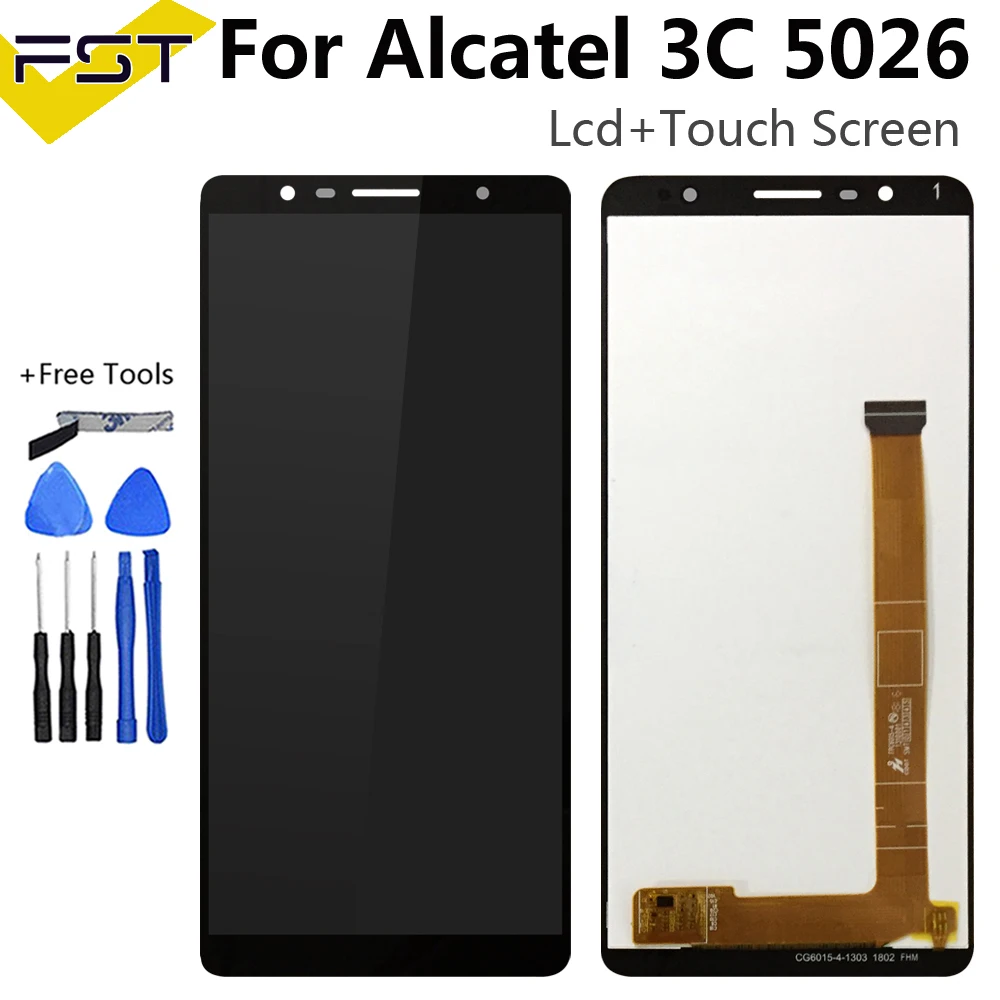 Полный ЖК-дисплей 6,0 ''черный для Alcatel 3C 5026 5026A 5026D OT5026 ЖК-дисплей сенсорный экран сенсорная панель стекло сенсор дигитайзер сборка