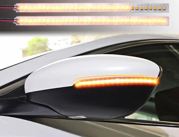 

by DHL or Fedex 100pair Rearview mirror streamer Car Rear View Mirror Flexible Soft Flowing Turn Signal Strip Light