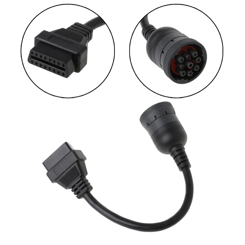 

Auto J1939 Deutsch 9 Pin to OBD2 OBD 16 Pin Diagnistic Connector Cable 203D