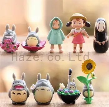 

9 pcs /set Hot Anime My Neighbor Totoro 3-5.5cm PVC Action Figure DIY Moss Micro Landscape Toys Statue Model Collection No Box